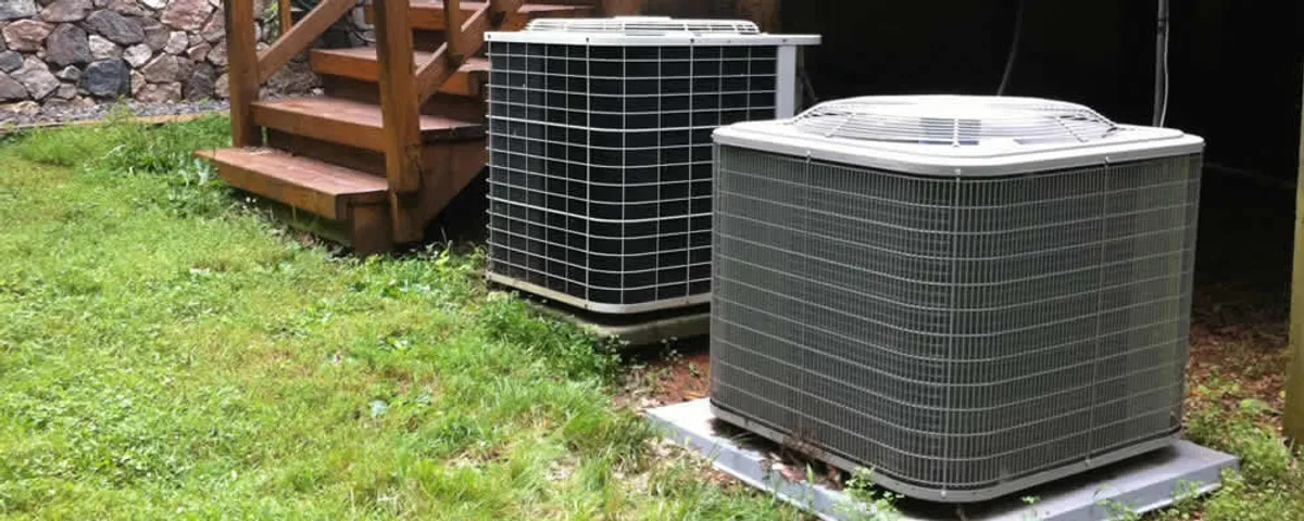 Heat pump installation and service units outside a home in Harrisburg, PA